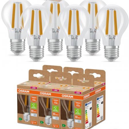 6er Set OSRAM E27 besonders effiziente LED Lampe 5W wie 75W 4000K neutralweißes Licht - beste Energie Effizienz Klasse